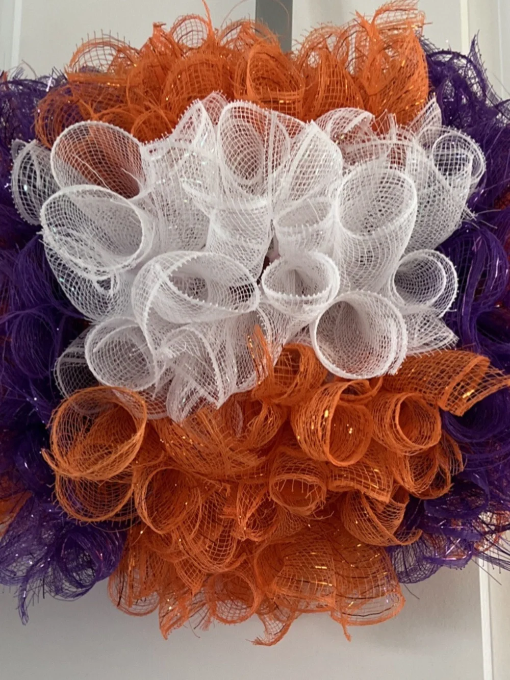 Clemson Tigers Colors Football Shaped Sports Wreath Door Dorm Decor